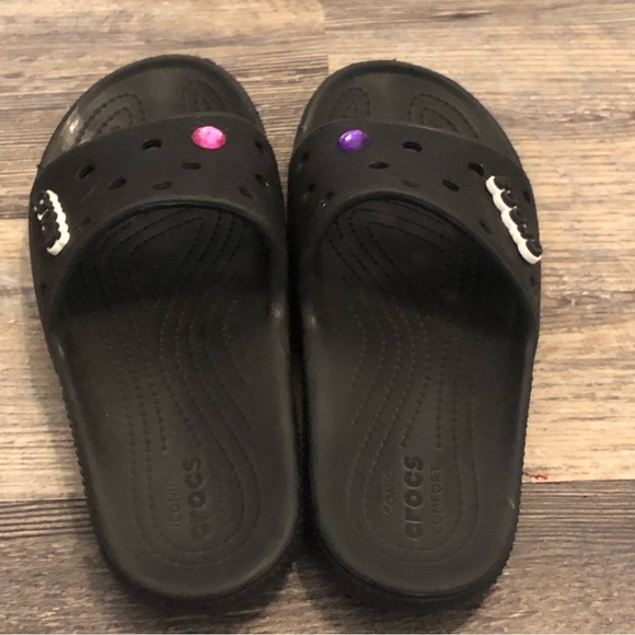 Crocs Black Slip on Sandals Womens Size 9 Slide - Picture 4 of 7